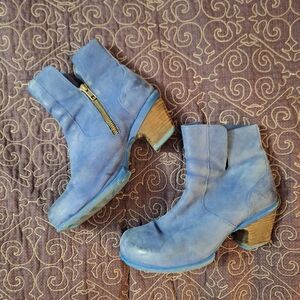Fluevog Hopeful Rosy Blue Ankle Boots